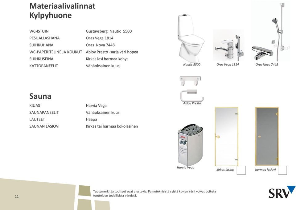 Vähäoksainen kuusi Nautic 5500 Oras Vega 1814 Oras Nova 7448 Sauna KIUAS SAUNAPANEELIT LAUTEET SAUNAN LASIOVI