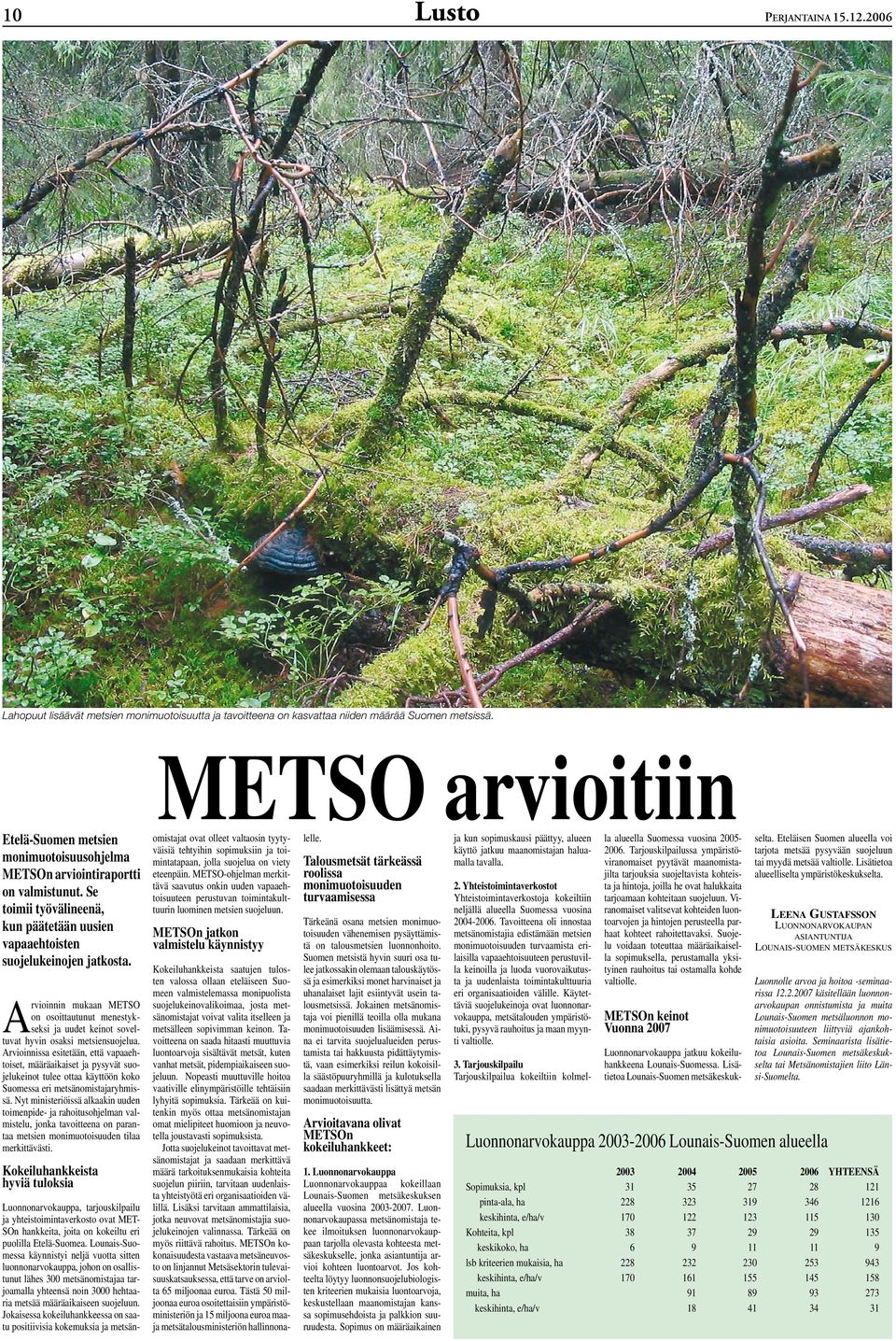 Arvioinnin mukaan METSO on osoittautunut menestykseksi ja uudet keinot soveltuvat hyvin osaksi metsiensuojelua.