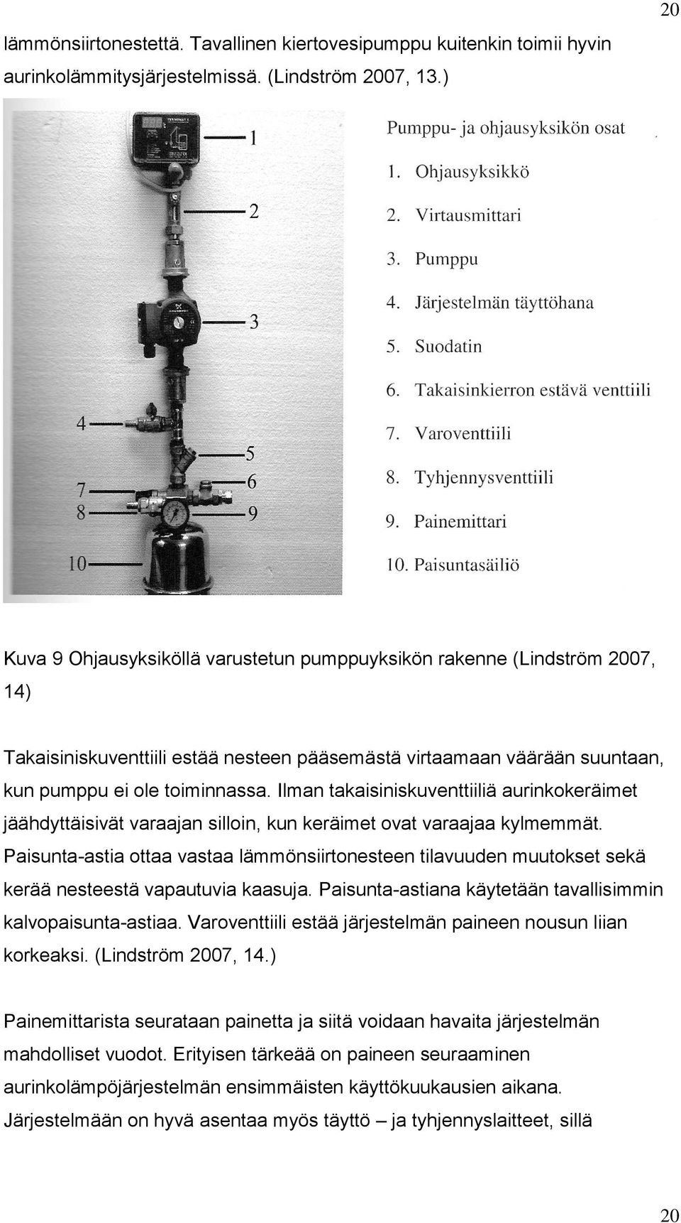 Ilman takaisiniskuventtiiliä aurinkokeräimet jäähdyttäisivät varaajan silloin, kun keräimet ovat varaajaa kylmemmät.