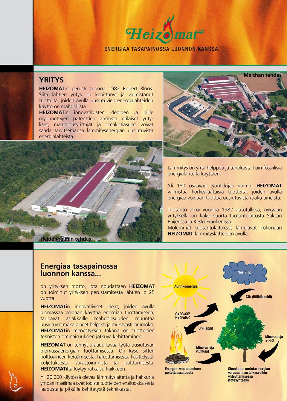 energialähteistä. Maichan tehdas Lämmitys on yhtä helppoa ja tehokasta kuin fossiilisia energialähteitä käyttäen.
