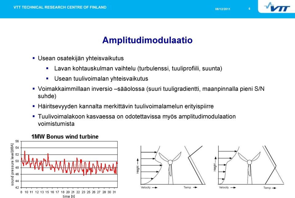 (suuri tuuligradientti, maanpinnalla pieni S/N suhde) Häiritsevyyden kannalta merkittävin