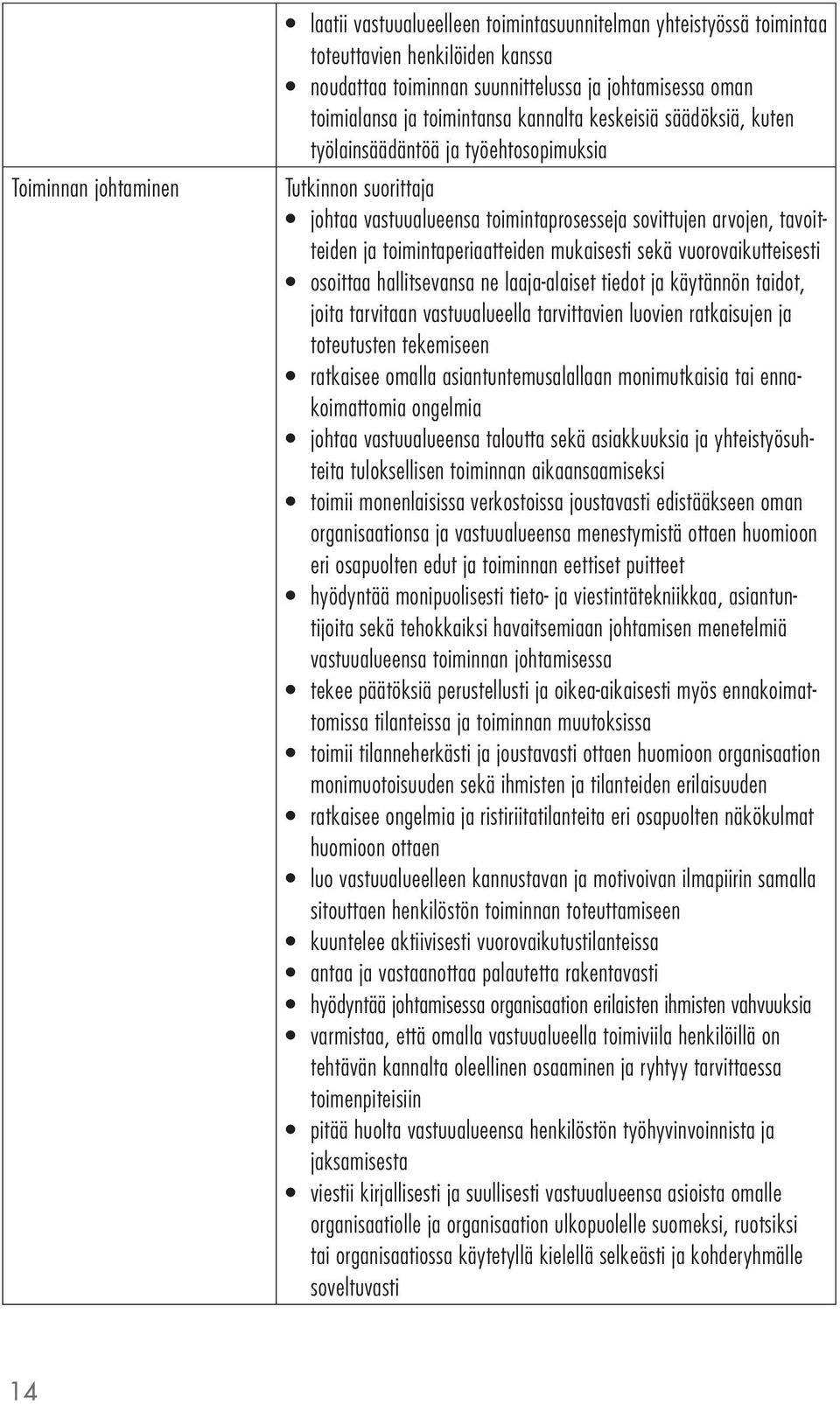 sekä vuorovaikutteisesti osoittaa hallitsevansa ne laaja-alaiset tiedot ja käytännön taidot, joita tarvitaan vastuualueella tarvittavien luovien ratkaisujen ja toteutusten tekemiseen ratkaisee omalla