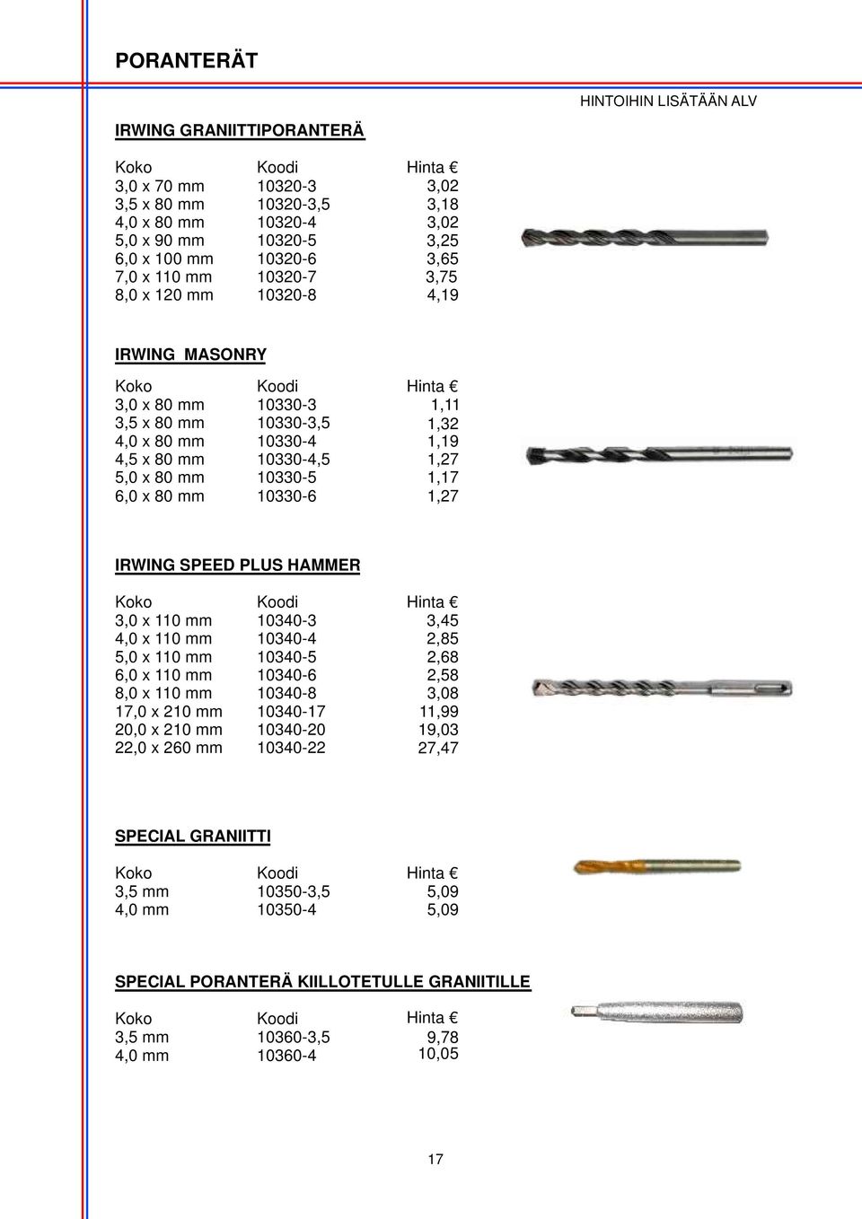 IRWING SPEED PLUS HAMMER 3,0 x 110 mm 4,0 x 110 mm 5,0 x 110 mm 6,0 x 110 mm 8,0 x 110 mm 17,0 x 210 mm 20,0 x 210 mm 22,0 x 260 mm 10340-3 10340-4 10340-5 10340-6 10340-8 10340-17 10340-20