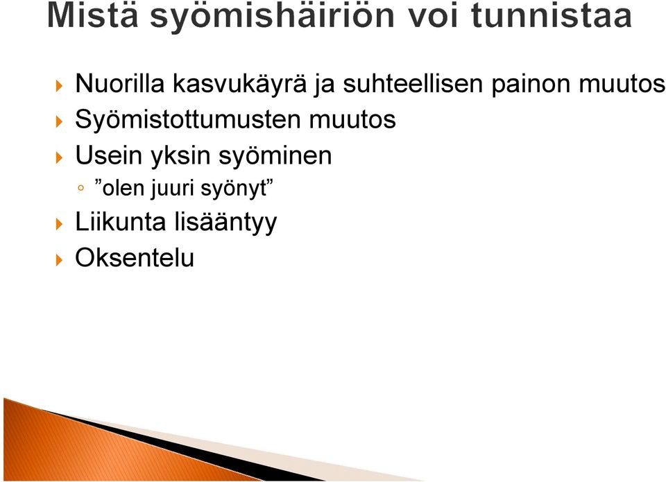 muutos Usein yksin syöminen olen