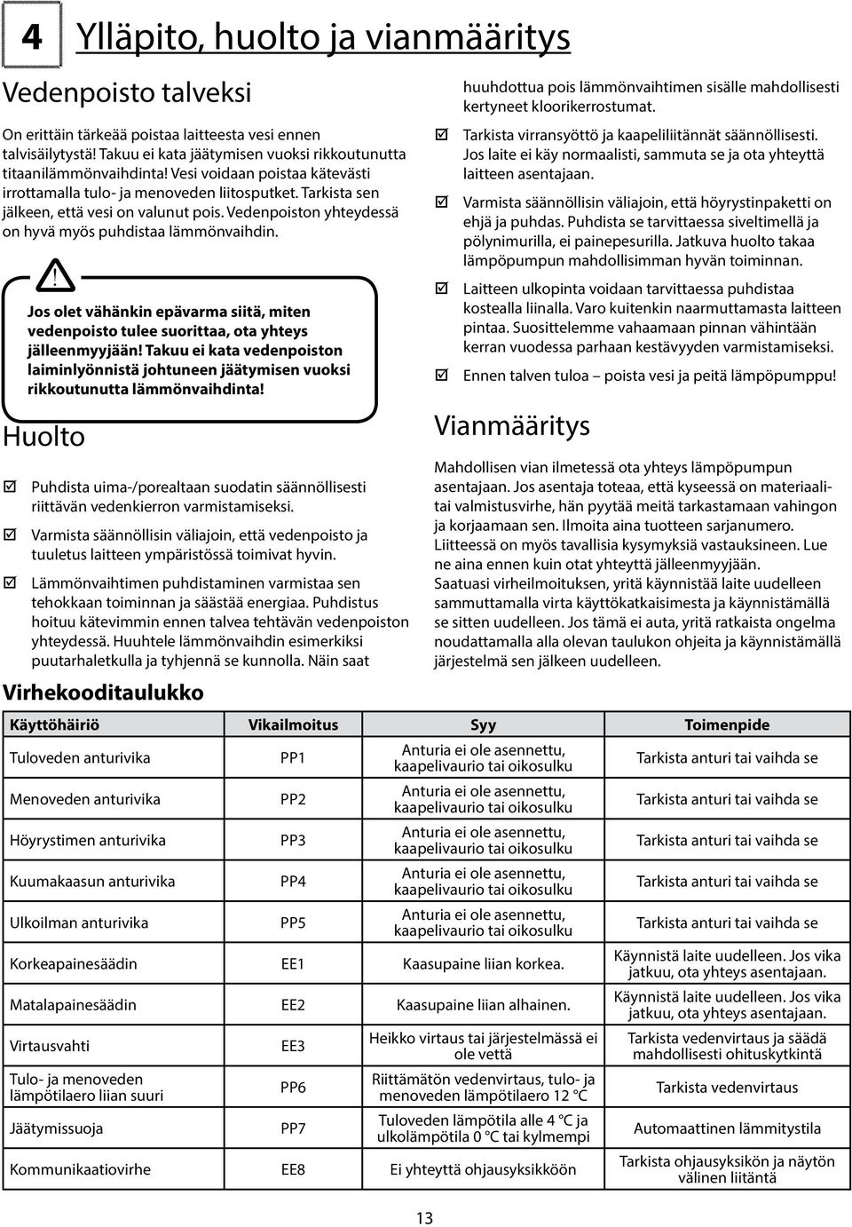 ! Jos ole vähänkin epävarma siiä, mien vedenpoiso ulee suoriaa, oa yheys jälleenmyyjään! Takuu ei kaa vedenpoison laiminlyönnisä johuneen jääymisen vuoksi rikkouunua lämmönvaihdina!