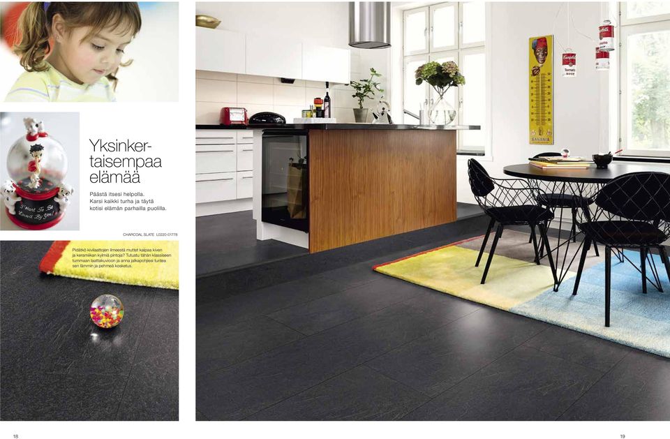 CHARCOAL SLATE L0220-01778 Pidätkö kivilaattojen ilmeestä muttet kaipaa kiven ja