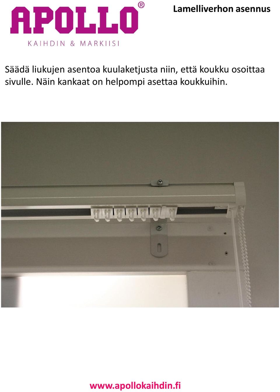 koukku osoittaa sivulle.