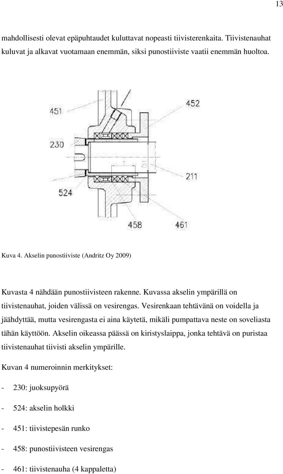 Vesirenkaan tehtävänä on voidella ja jäähdyttää, mutta vesirengasta ei aina käytetä, mikäli pumpattava neste on soveliasta tähän käyttöön.