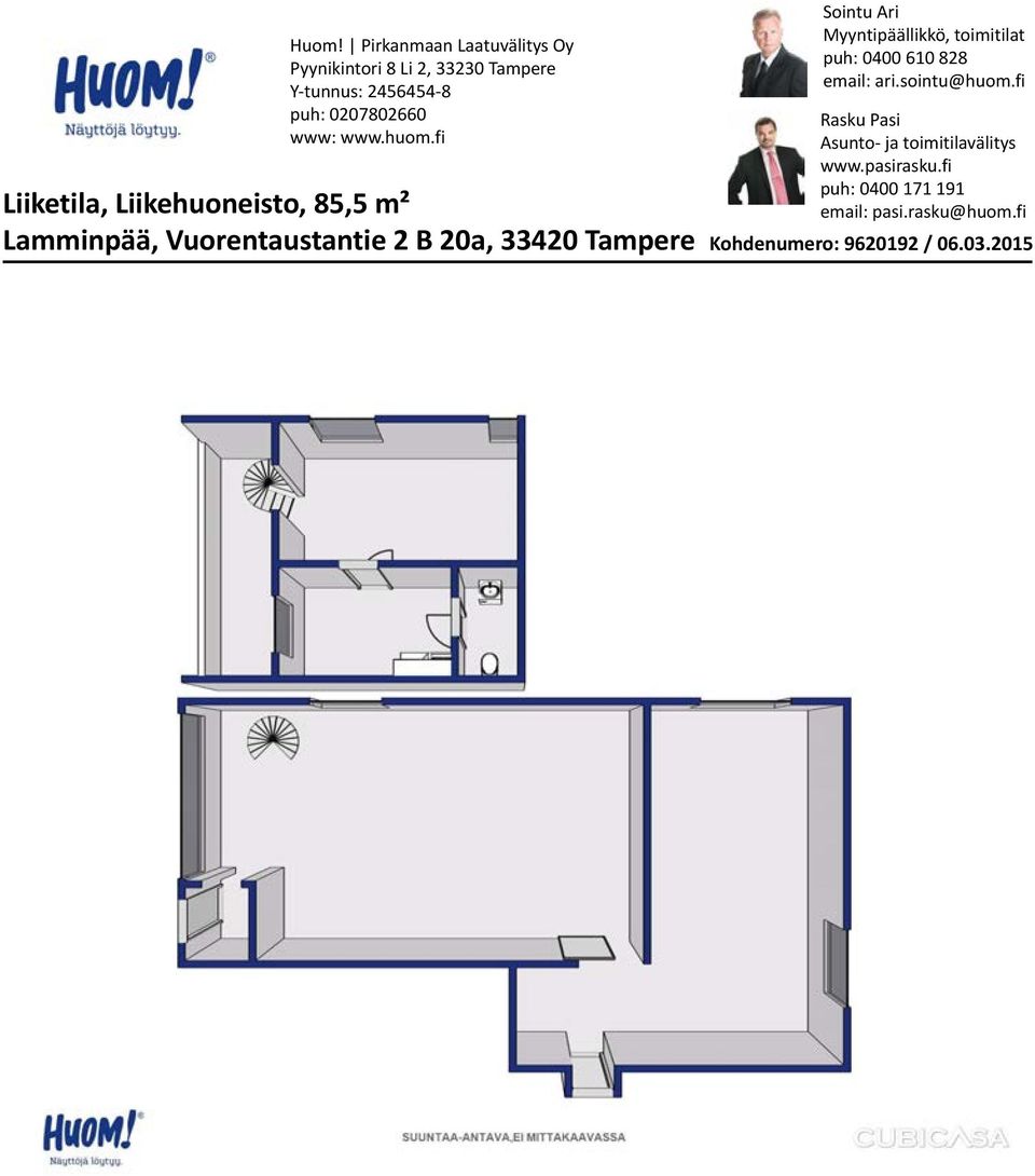 fi Liiketila, Liikehuoneisto, 85,5 m² Lamminpää, Vuorentaustantie 2 B 20a, 33420 Tampere Sointu Ari