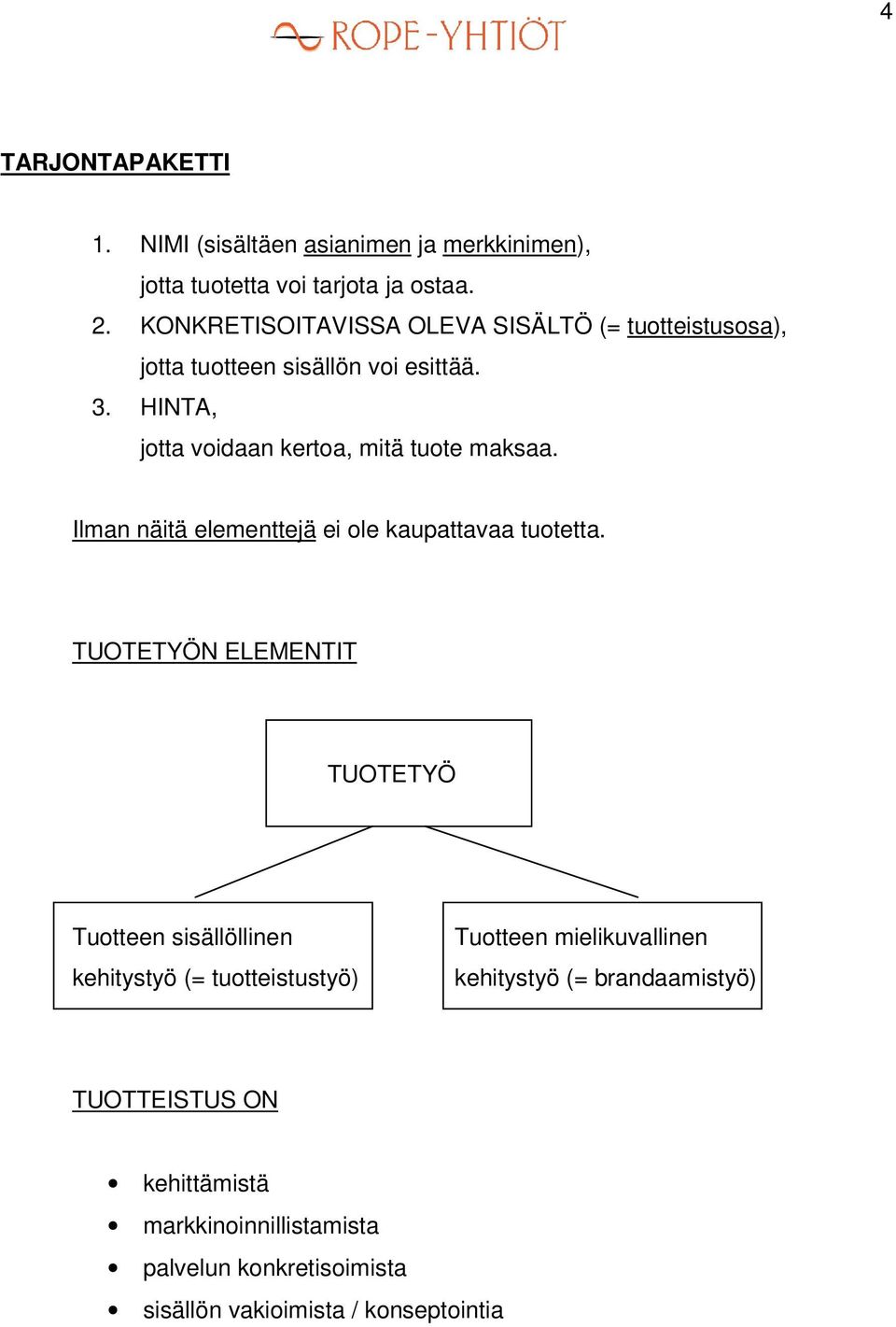 HINTA, jotta voidaan kertoa, mitä tuote maksaa. Ilman näitä elementtejä ei ole kaupattavaa tuotetta.