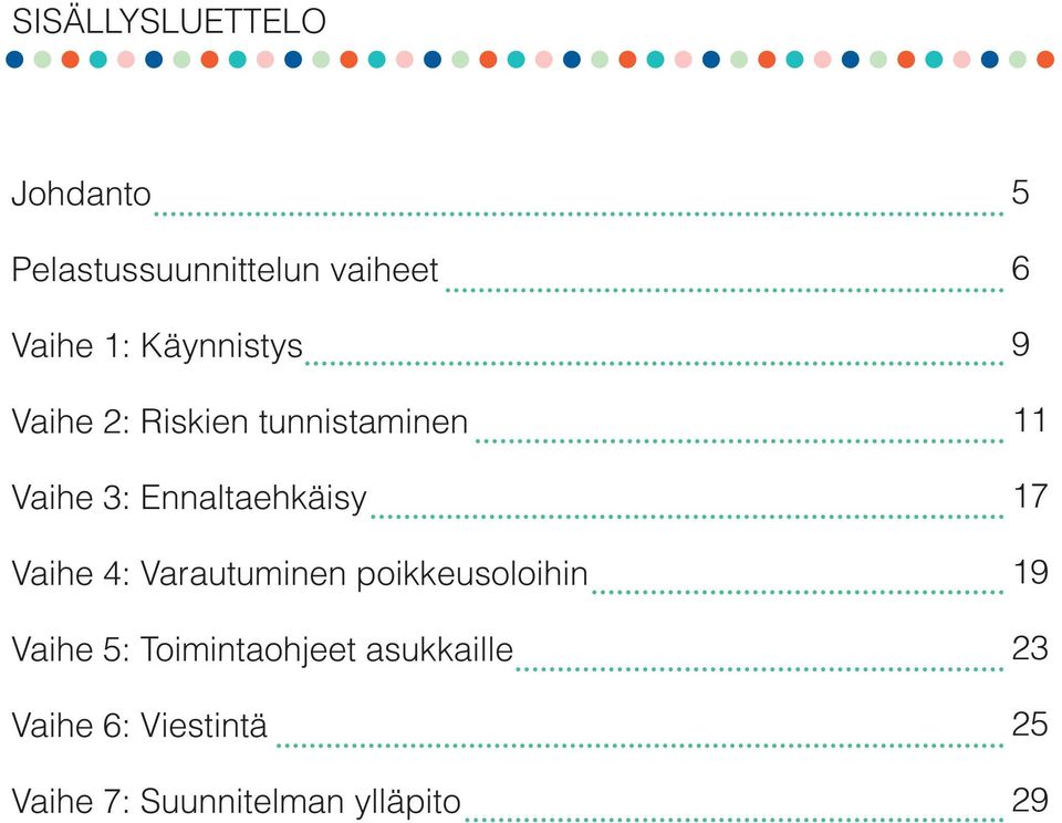 Vaihe 4: Varautuminen poikkeusoloihin Vaihe 5: toimintaohjeet