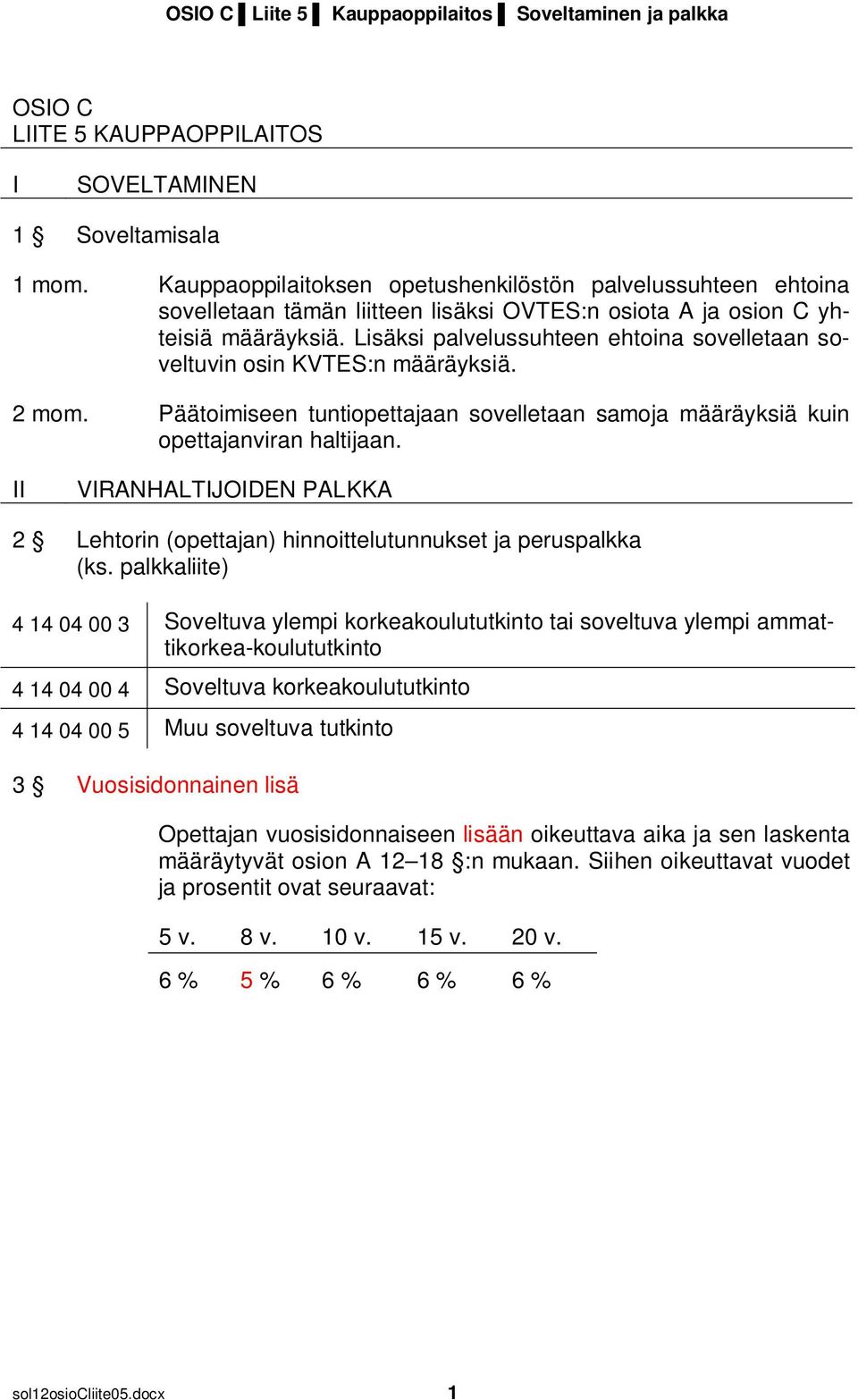 Lisäksi palvelussuhteen ehtoina sovelletaan soveltuvin osin KVTES:n määräyksiä. 2 mom. Päätoimiseen tuntiopettajaan sovelletaan samoja määräyksiä kuin opettajanviran haltijaan.