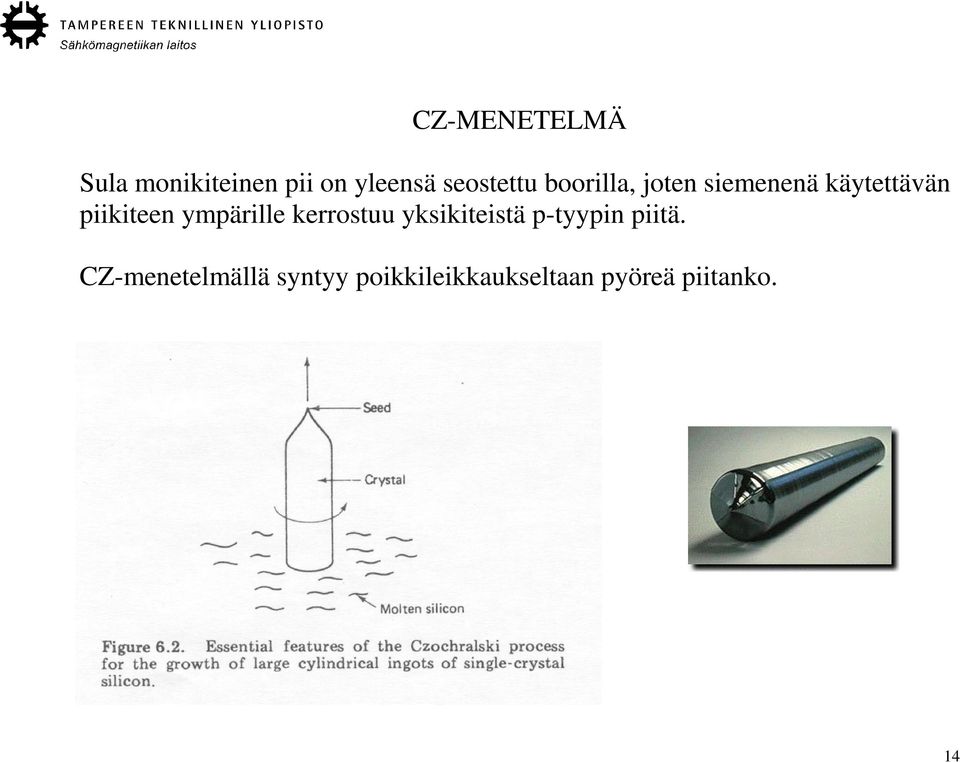 piikiteen ympärille kerrostuu yksikiteistä p-tyypin