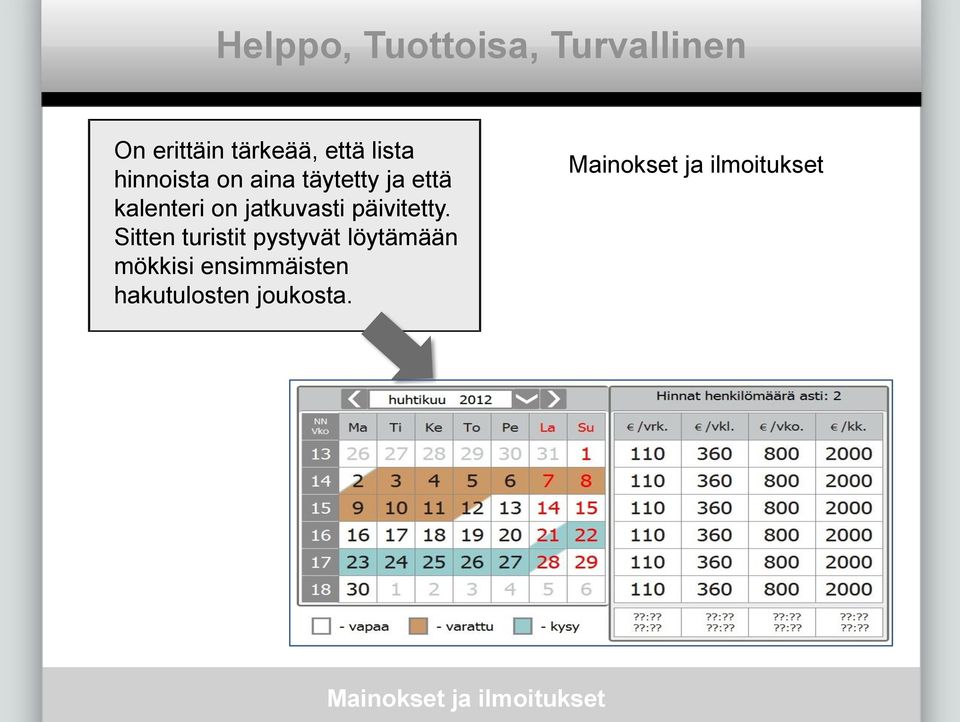 Sitten turistit pystyvät löytämään mökkisi ensimmäisten