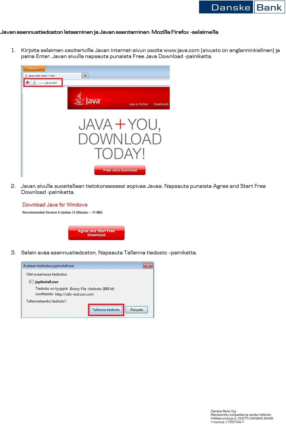 com (sivusto on englanninkielinen) ja paina Enter. Javan sivulla napsauta punaista Free Java Download -painiketta.