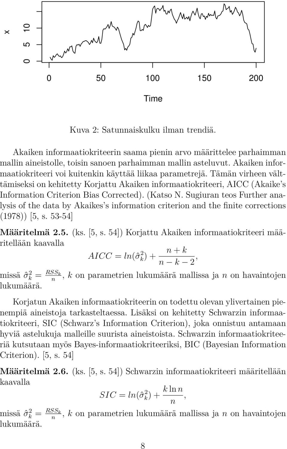 Akaiken informaatiokriteeri voi kuitenkin käyttää liikaa parametrejä.