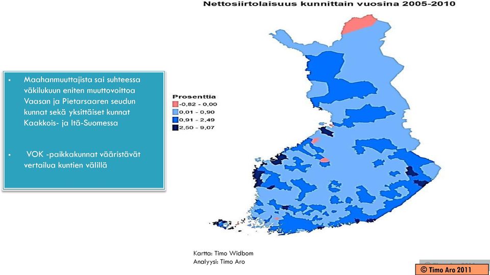 yksittäiset kunnat Kaakkois- ja Itä-Suomessa VOK