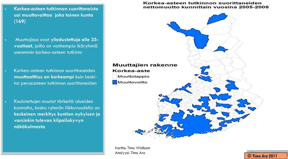 korkeampi kuin keskitai perusasteen tutkinnon suorittaneiden Koulutettujen muutot tärkeitä alueiden kannalta, koska ryhmän