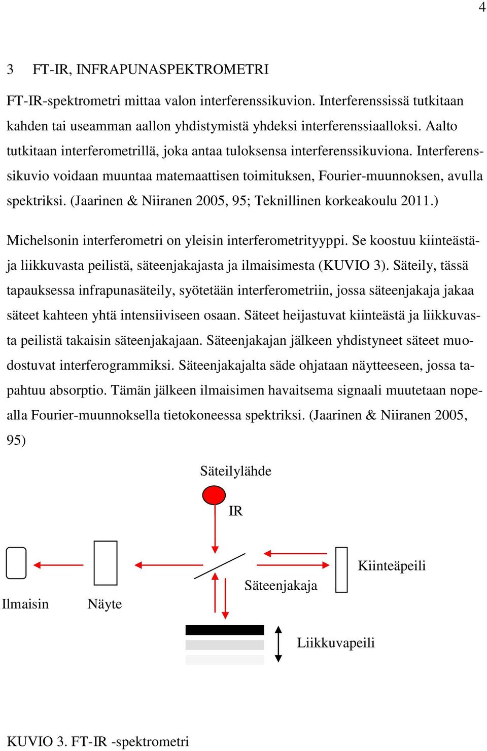 (Jaarinen & Niiranen 2005, 95; Teknillinen korkeakoulu 2011.) Michelsonin interferometri on yleisin interferometrityyppi.
