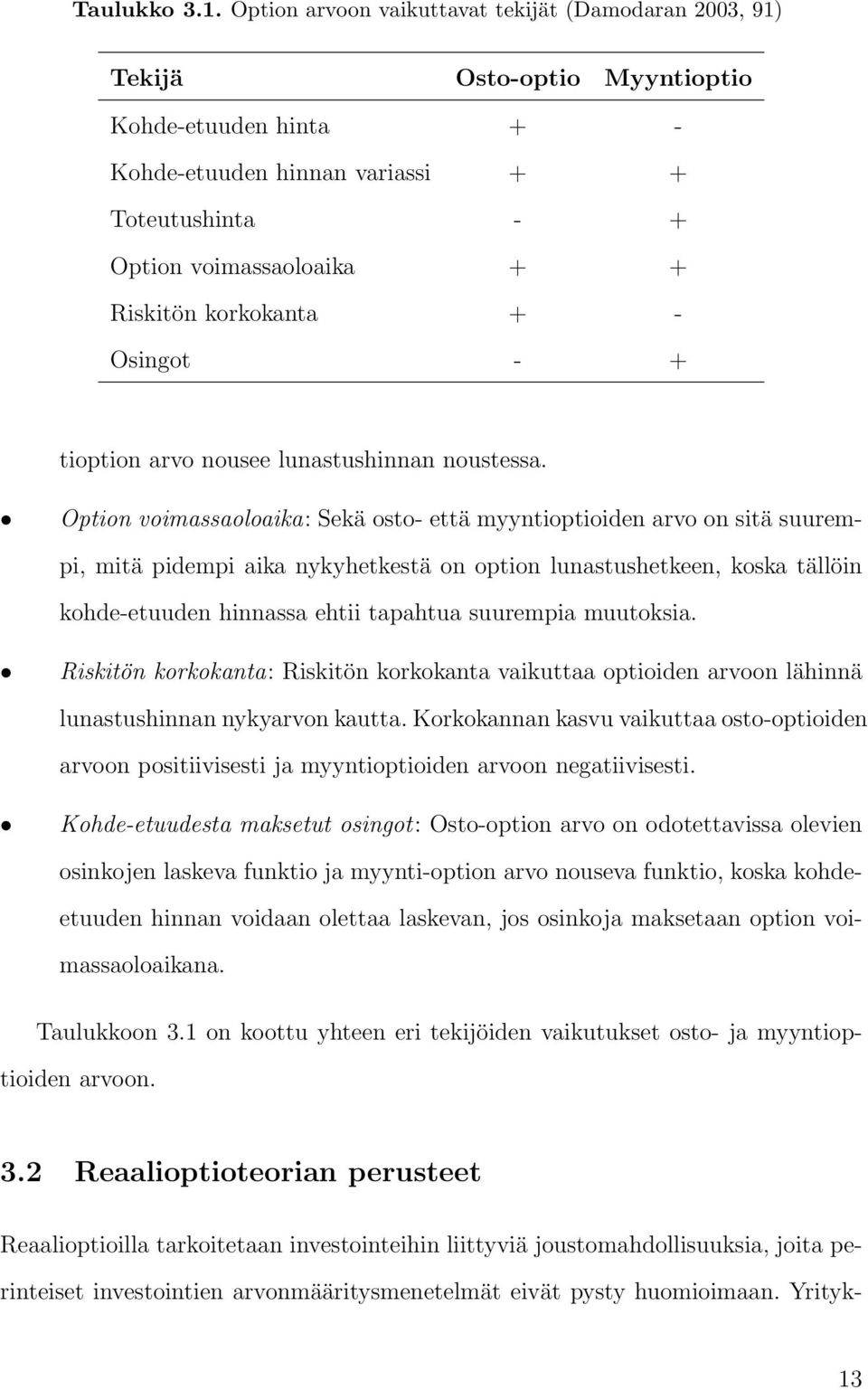 korkokanta + - Osingot - + tioption arvo nousee lunastushinnan noustessa.