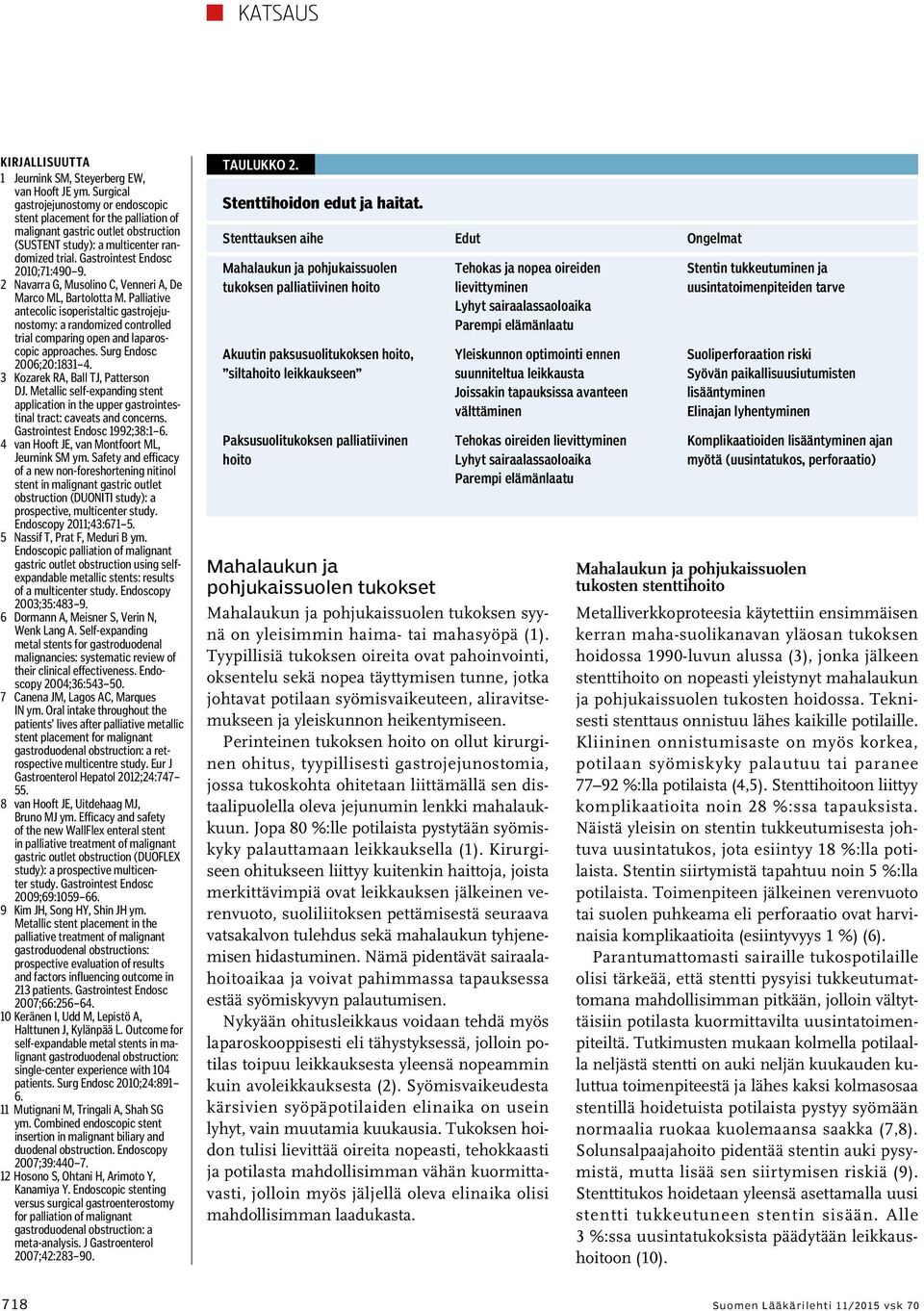 2 Navarra G, Musolino C, Venneri A, De Marco ML, Bartolotta M. Palliative antecolic isoperistaltic gastrojejunostomy: a randomized controlled trial comparing open and laparoscopic approaches.