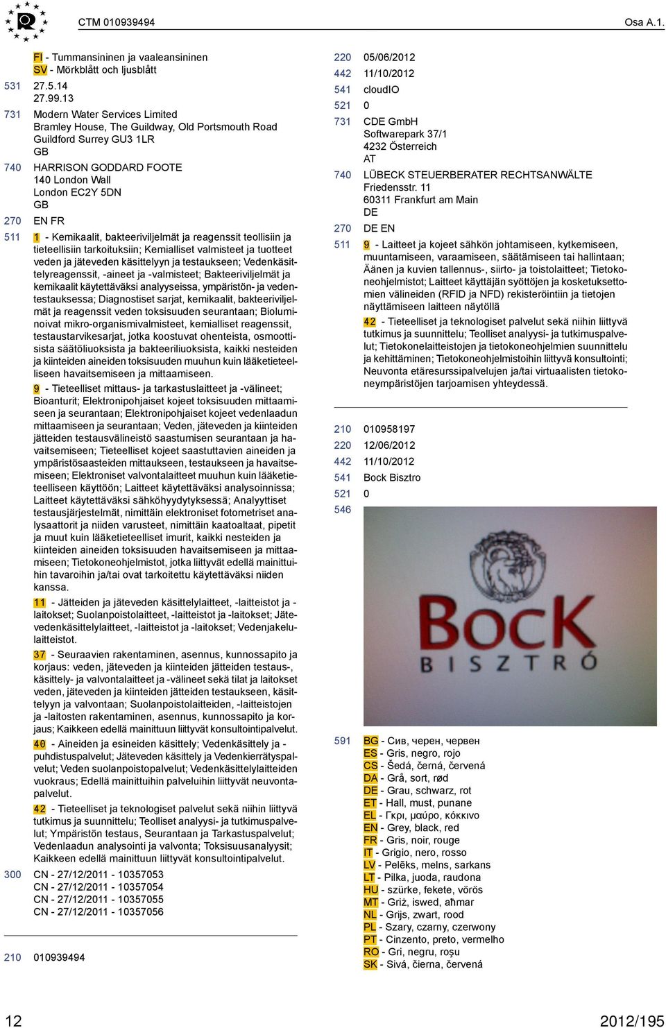 bakteeriviljelmät ja reagenssit teollisiin ja tieteellisiin tarkoituksiin; Kemialliset valmisteet ja tuotteet veden ja jäteveden käsittelyyn ja testaukseen; Vedenkäsittelyreagenssit, -aineet ja