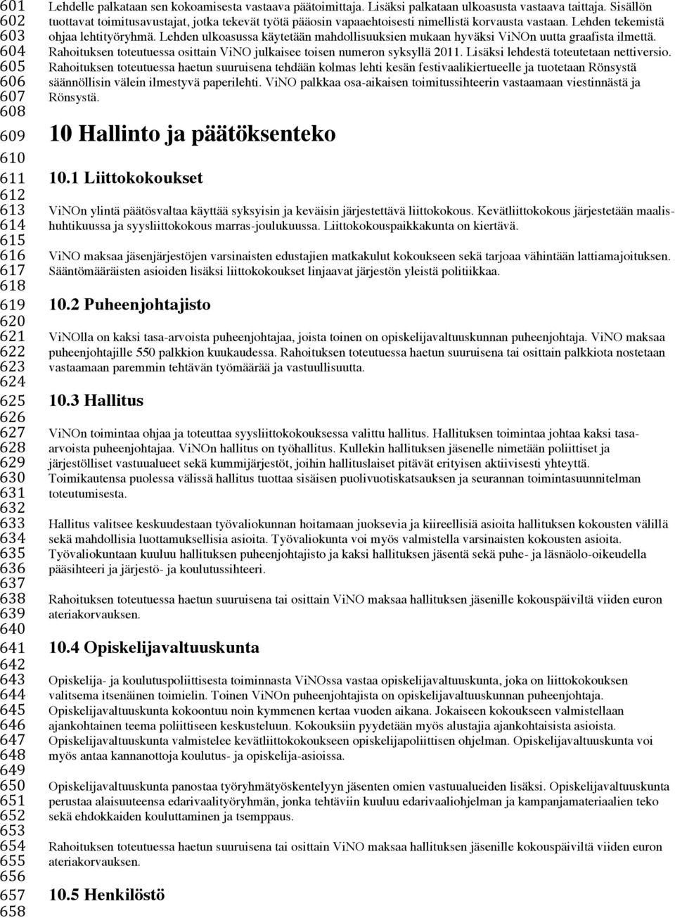 Sisällön tuottavat toimitusavustajat, jotka tekevät työtä pääosin vapaaehtoisesti nimellistä korvausta vastaan. Lehden tekemistä ohjaa lehtityöryhmä.