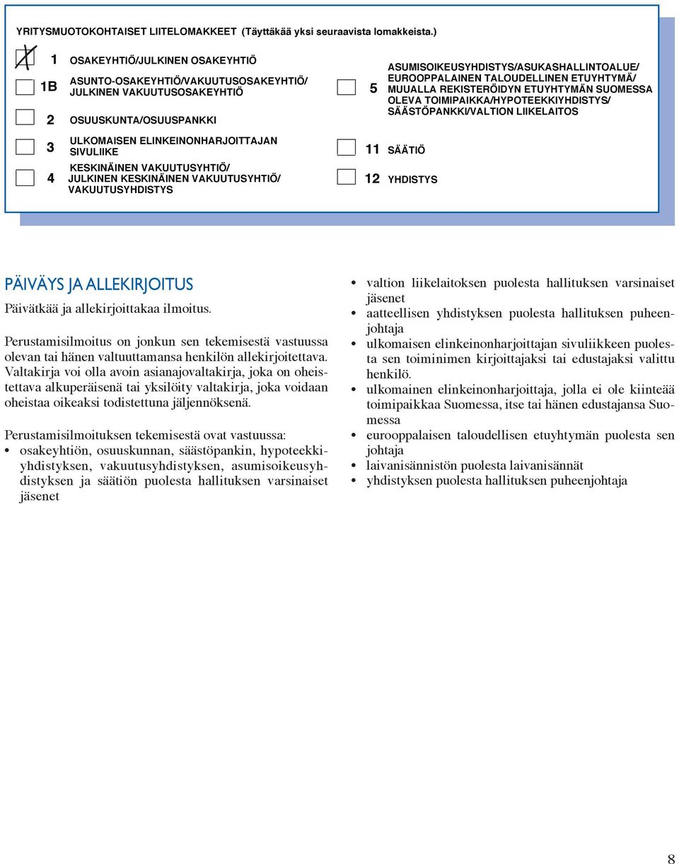 KESKINÄINEN VAKUUTUSYHTIÖ/ JULKINEN KESKINÄINEN VAKUUTUSYHTIÖ/ VAKUUTUSYHDISTYS 4 12 YHDISTYS ASUMISOIKEUSYHDISTYS/ASUKASHALLINTOALUE/ EUROOPPALAINEN TALOUDELLINEN ETUYHTYMÄ/ MUUALLA REKISTERÖIDYN