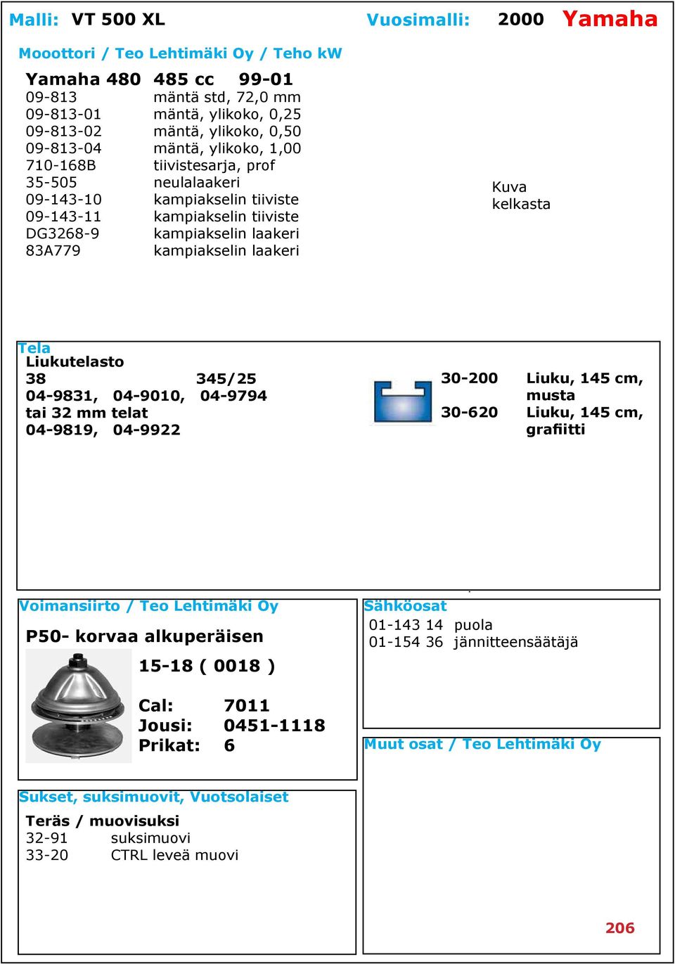 kampiakselin laakeri 83A779 kampiakselin laakeri Liukutelasto 38 345/25 04-9831, 04-9010, 04-9794 tai 32 mm telat 04-9819, 04-9922 P50- korvaa