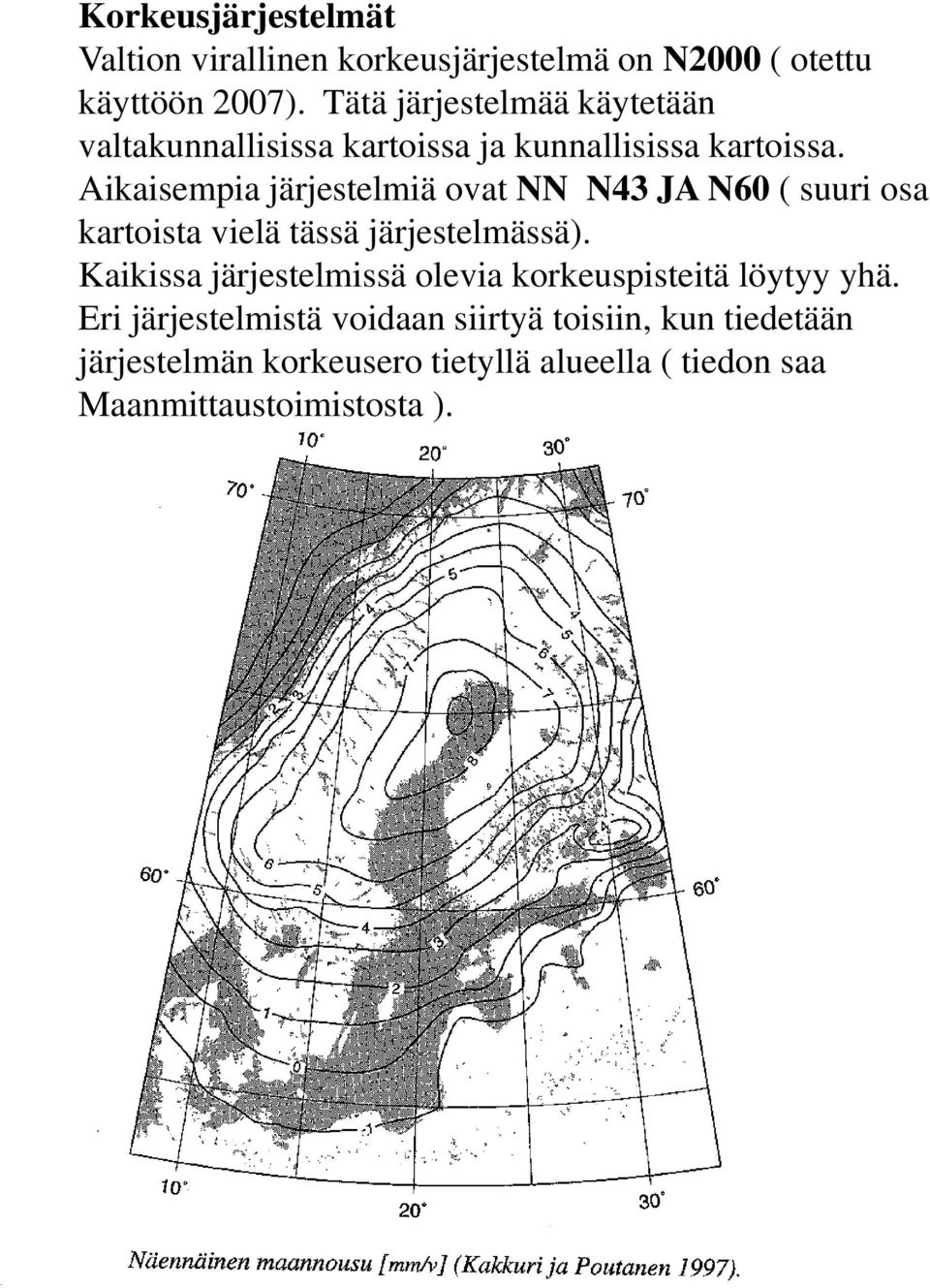 Aikaisempia järjestelmiä ovat NN N43 JA N60 ( suuri osa kartoista vielä tässä järjestelmässä).