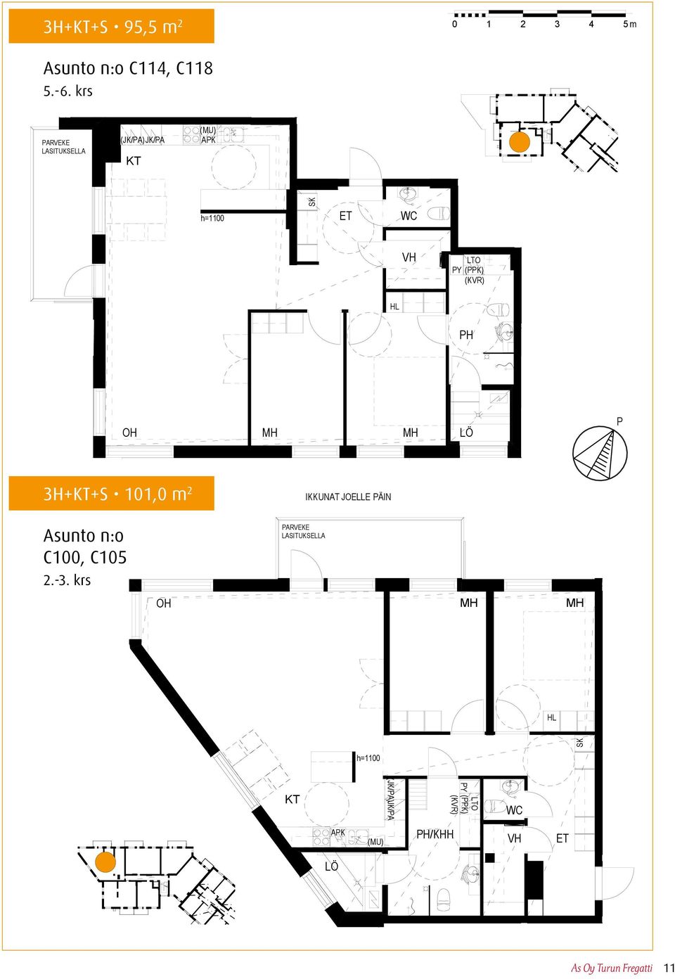 3H++S 101,0 m 2 IKKUNAT JOELLE PÄIN