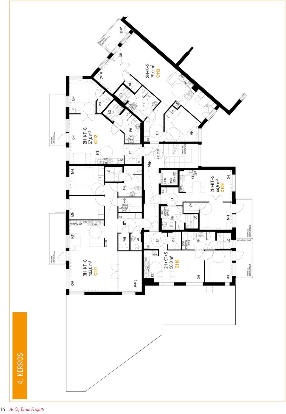 nousu=166,7 etenemä=270 2H++S 44,5 m 2 C109 2H+K+S