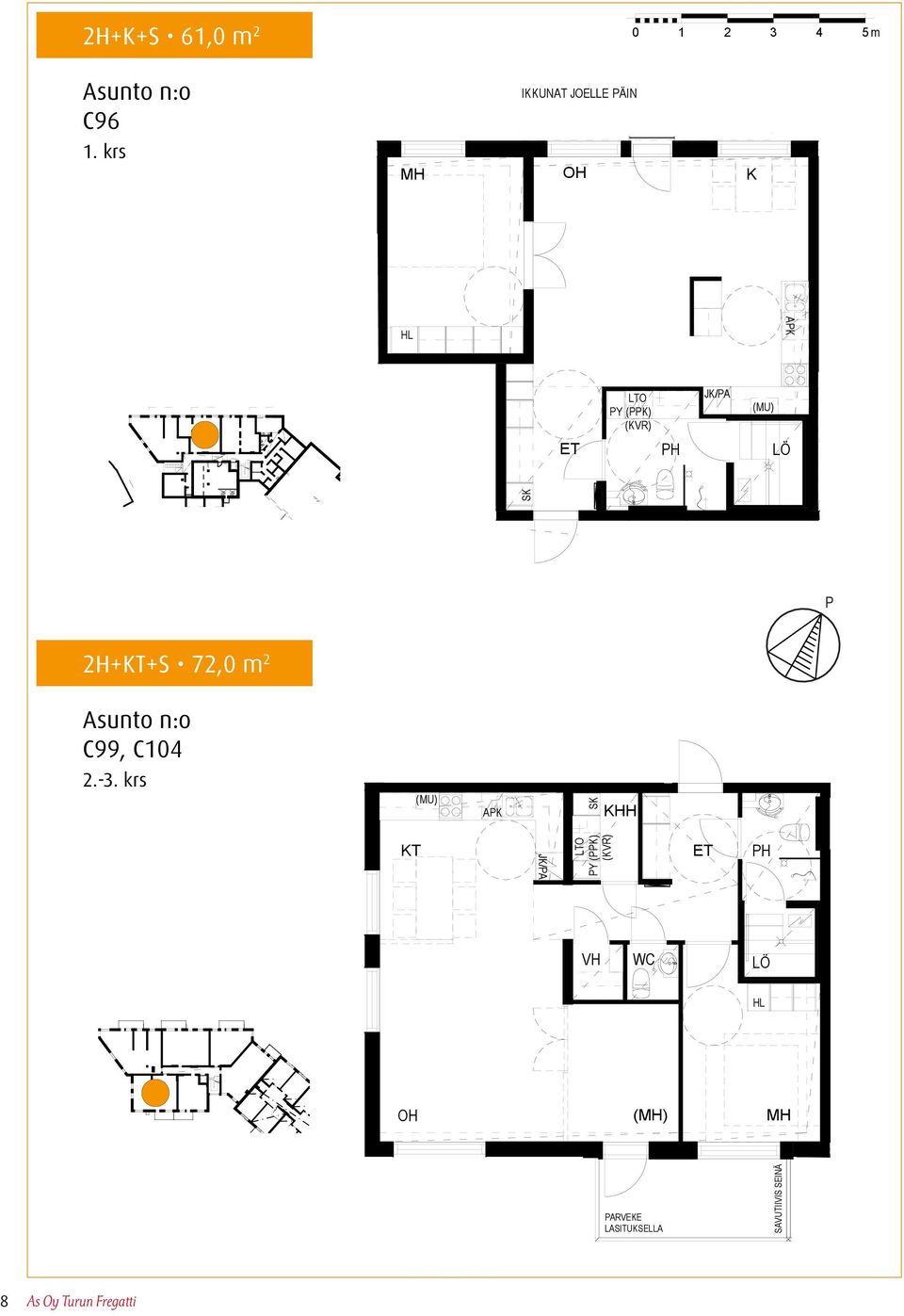 vahvistettu P 2H++S 72,0 m 2 C99,