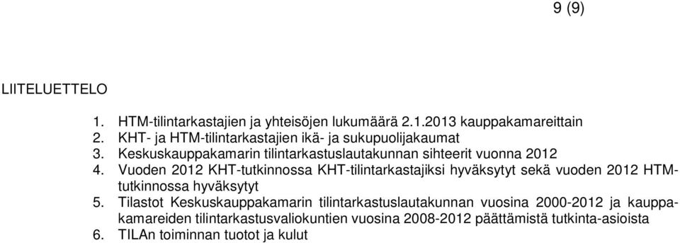 Vuoden 2012 KHT-tutkinnossa KHT-tilintarkastajiksi hyväksytyt sekä vuoden 2012 HTMtutkinnossa hyväksytyt 5.