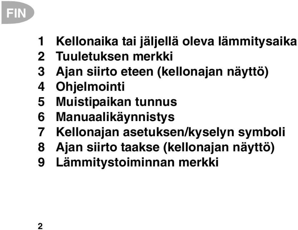 Muistipaikan tunnus 6 Manuaalikäynnistys 7 Kellonajan