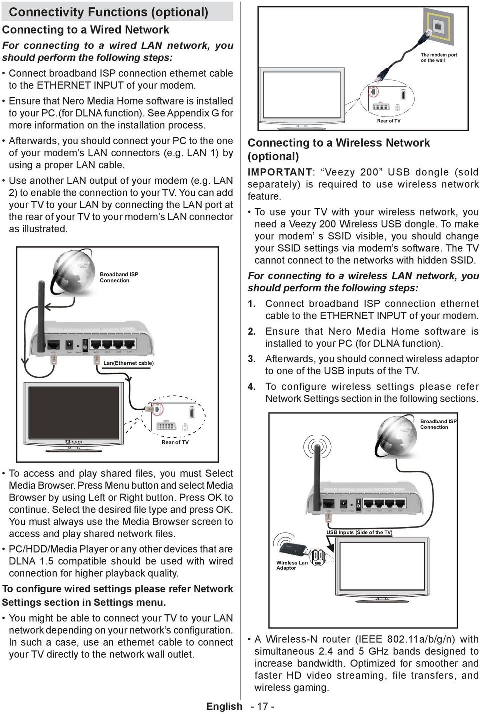 Afterwards, you should connect your PC to the one of your modem s LAN connectors (e.g. LAN 1) by using a proper LAN cable. Use another LAN output of your modem (e.g. LAN 2) to enable the connection to your TV.