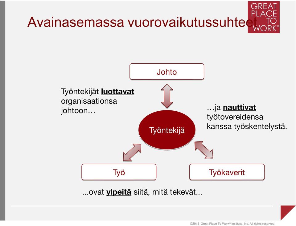 nauttivat työtovereidensa kanssa työskentelystä.