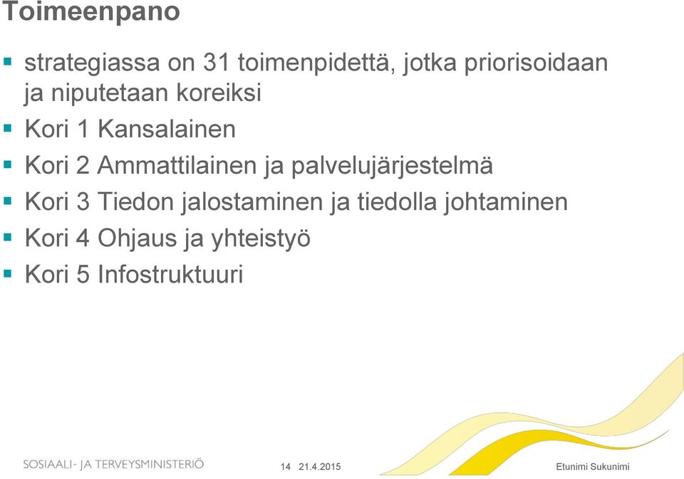 palvelujärjestelmä Kori 3 Tiedon jalostaminen ja tiedolla