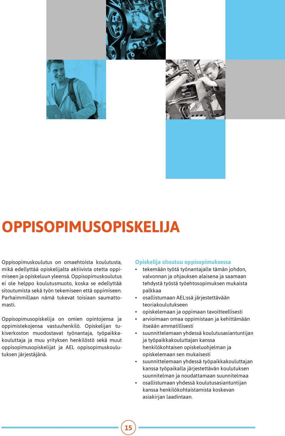 Oppisopimusopiskelija on omien opintojensa ja oppimistekojensa vastuuhenkilö.