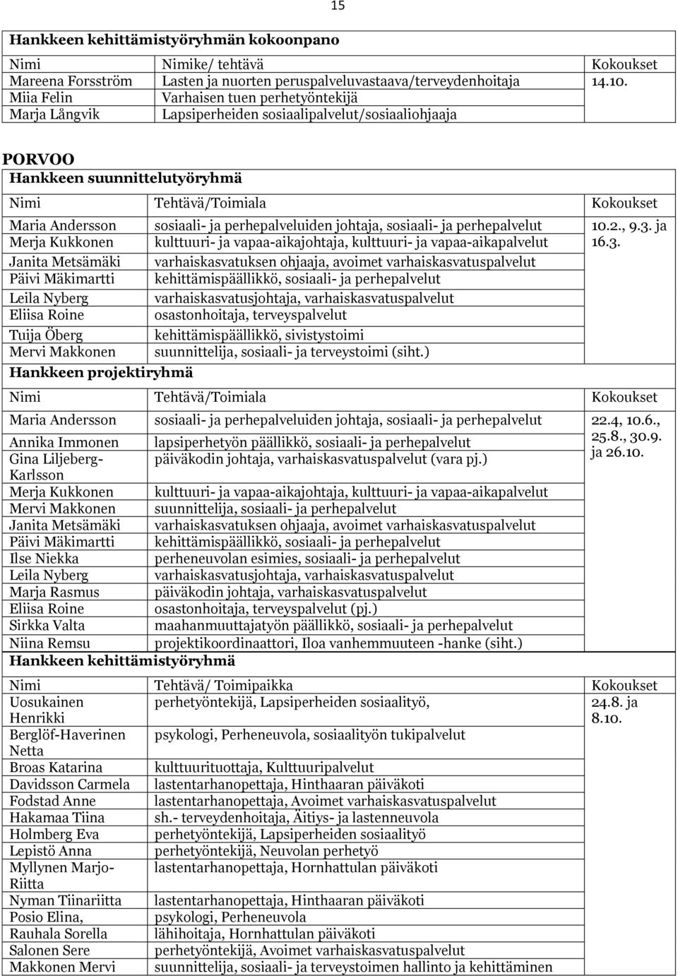 ja perhepalveluiden johtaja, sosiaali- ja perhepalvelut 10.2., 9.3.