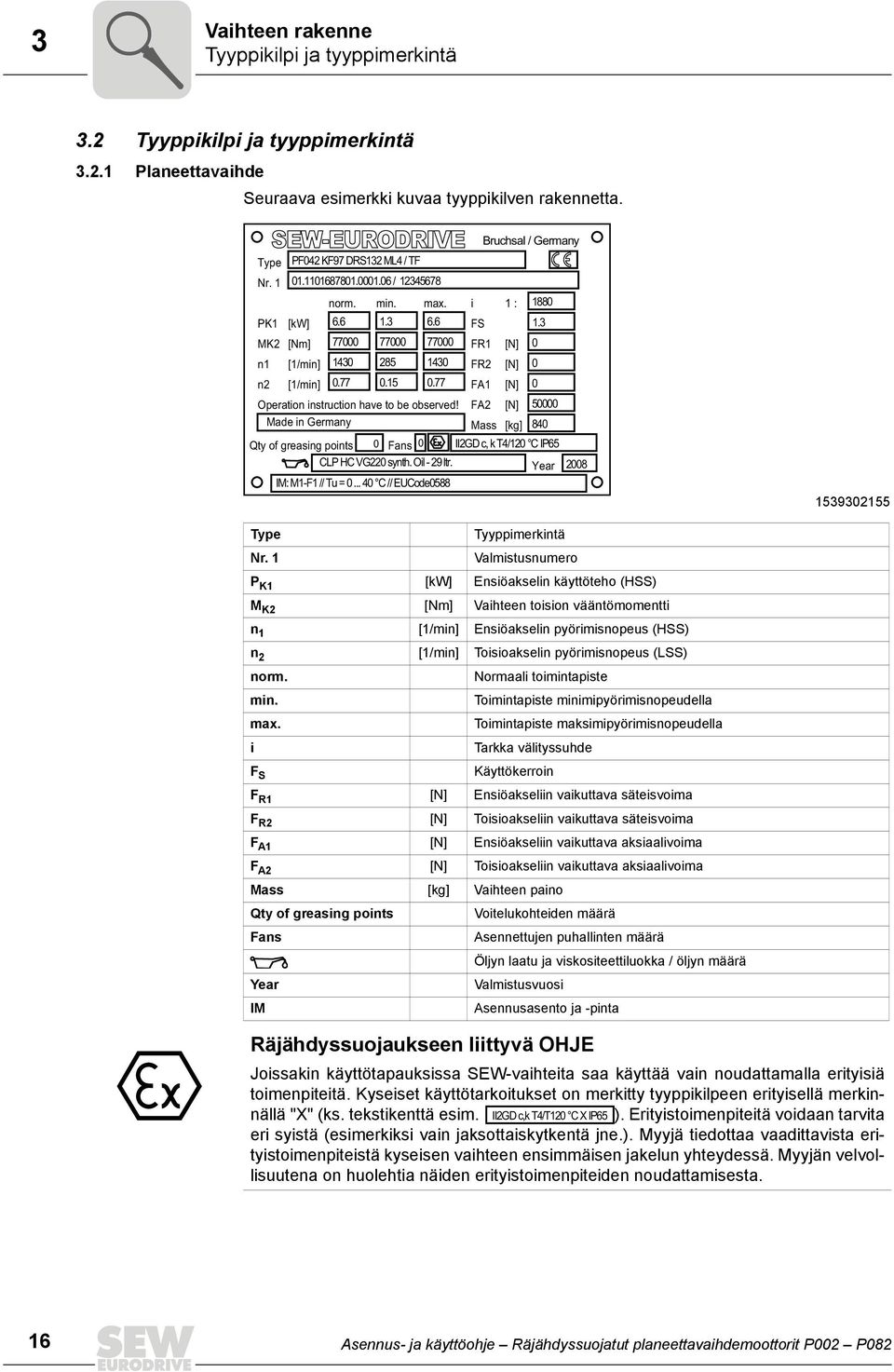 77 Operation instruction have to be observed! Made in Germany Bruchsal / Germany i FS FR1 FR2 FA1 FA2 Mass 1 : [N] [N] [N] [N] [kg] 1880 1.