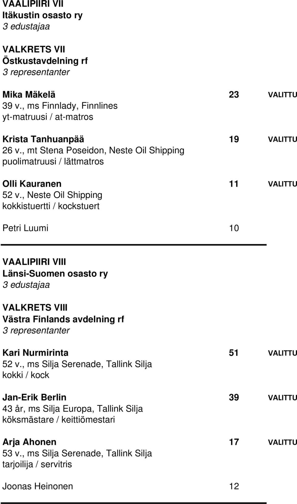 , mt Stena Poseidon, Neste Oil Shipping puolimatruusi / lättmatros Olli Kauranen 11 VALITTU 52 v.
