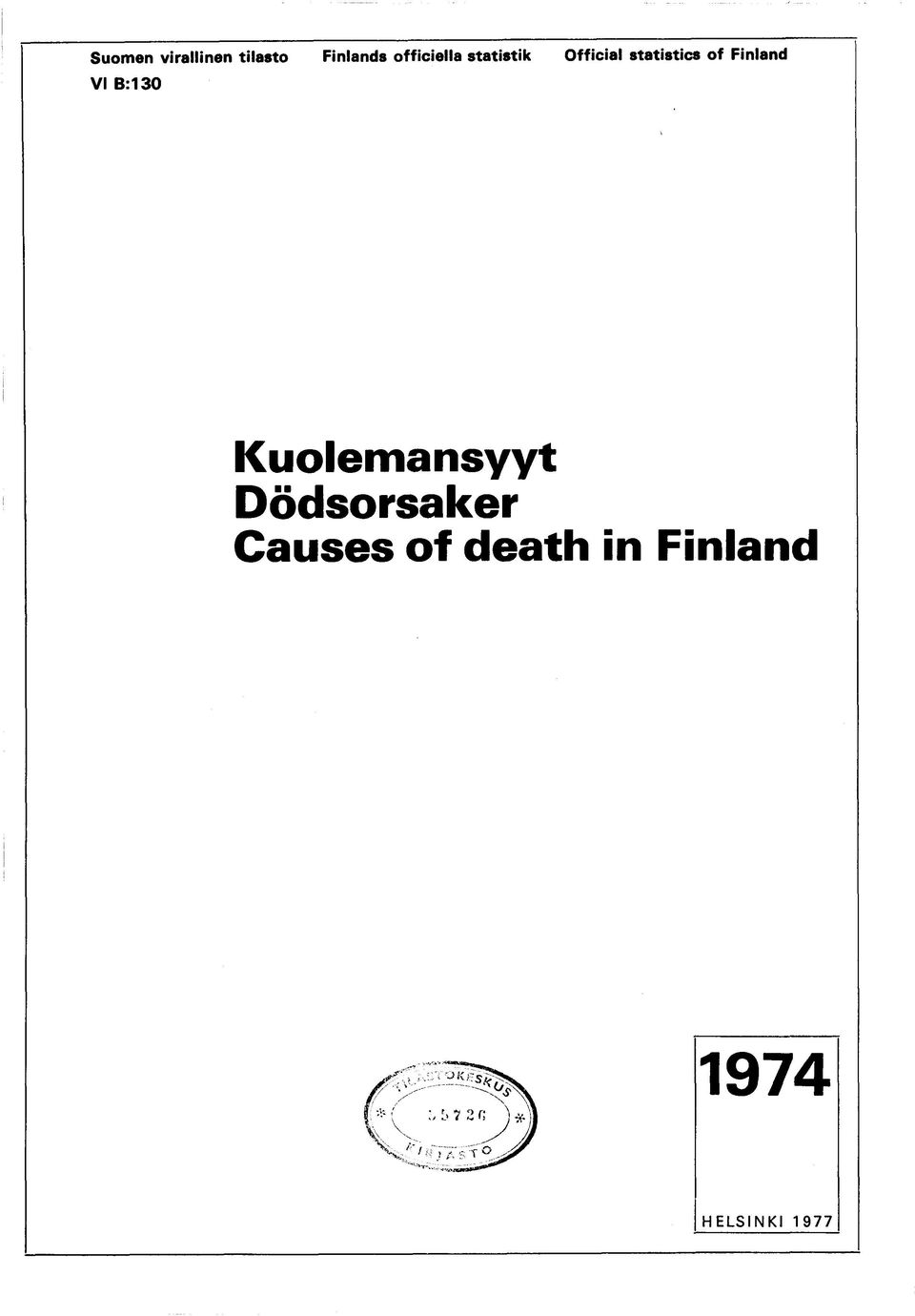 of Finland VI B:130 Kuolemansyyt
