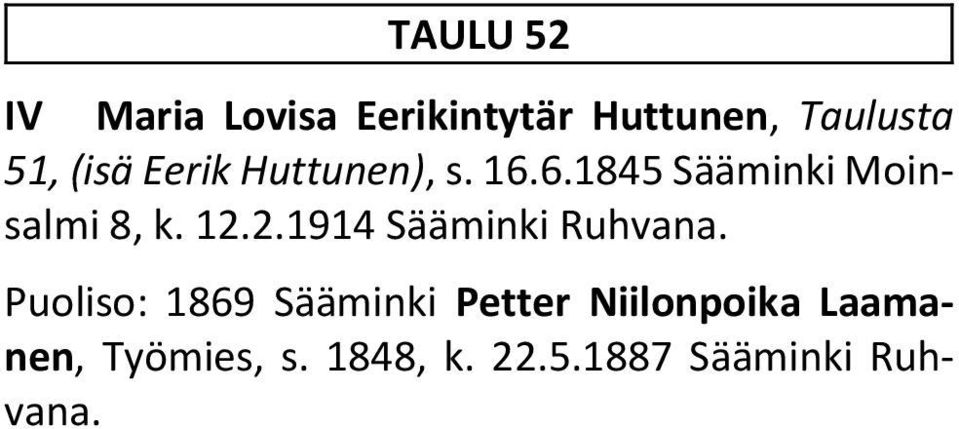 2.1914 Sääminki Ruhvana.