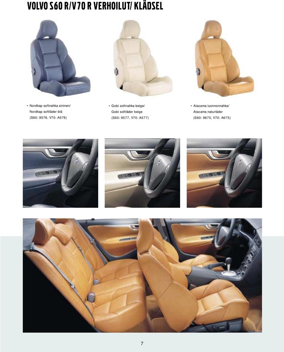 softnahka beige/ Gobi softläder beige (S60: 9577, V70: