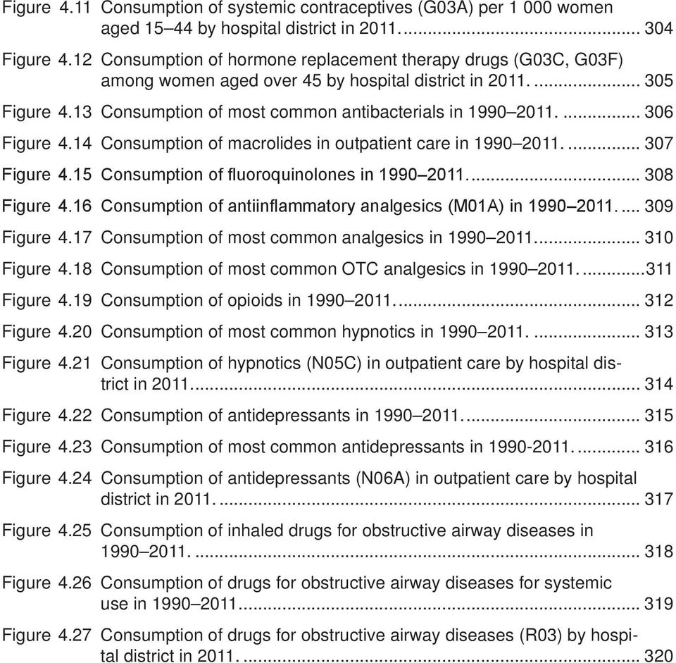 .. 306 Figure 4.14 Consumption of macrolides in outpatient care in 1990 2011... 307 Figure 4.15 Consumption of fluoroquinolones in 1990 2011... 308 Figure 4.
