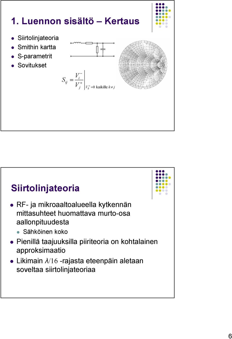 huomattava murto-osa aallonpituudesta ähköinen koko Pienillä taajuuksilla piiriteoria on