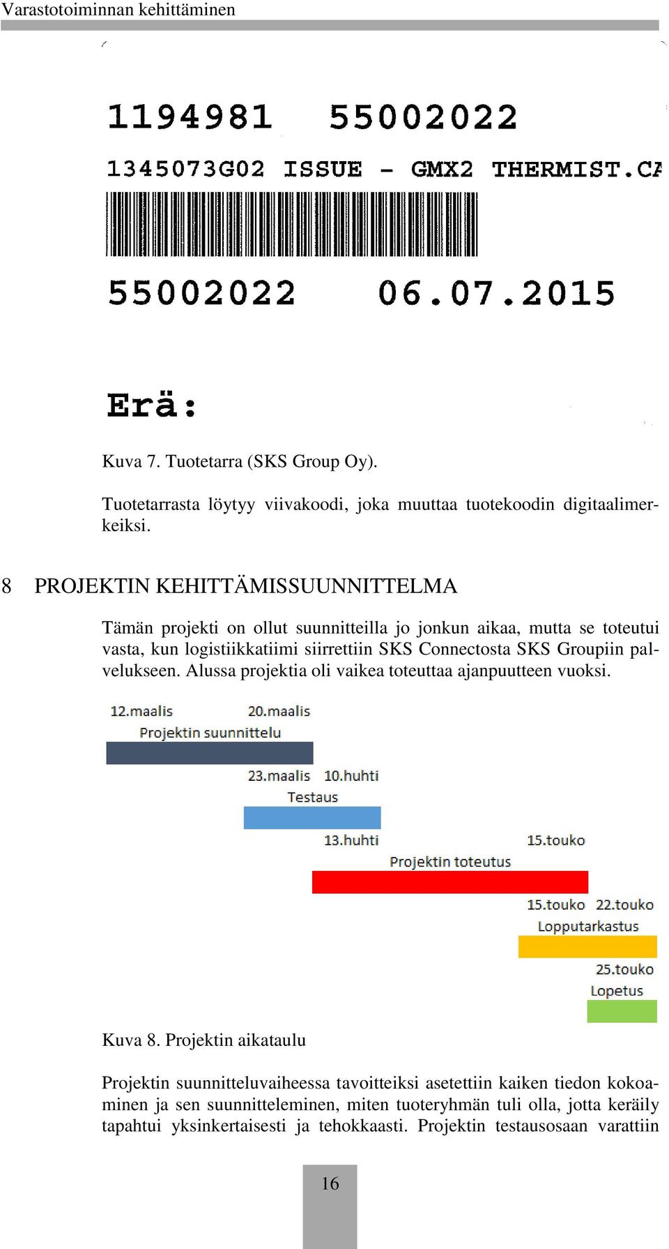 Connectosta SKS Groupiin palvelukseen. Alussa projektia oli vaikea toteuttaa ajanpuutteen vuoksi. Kuva 8.