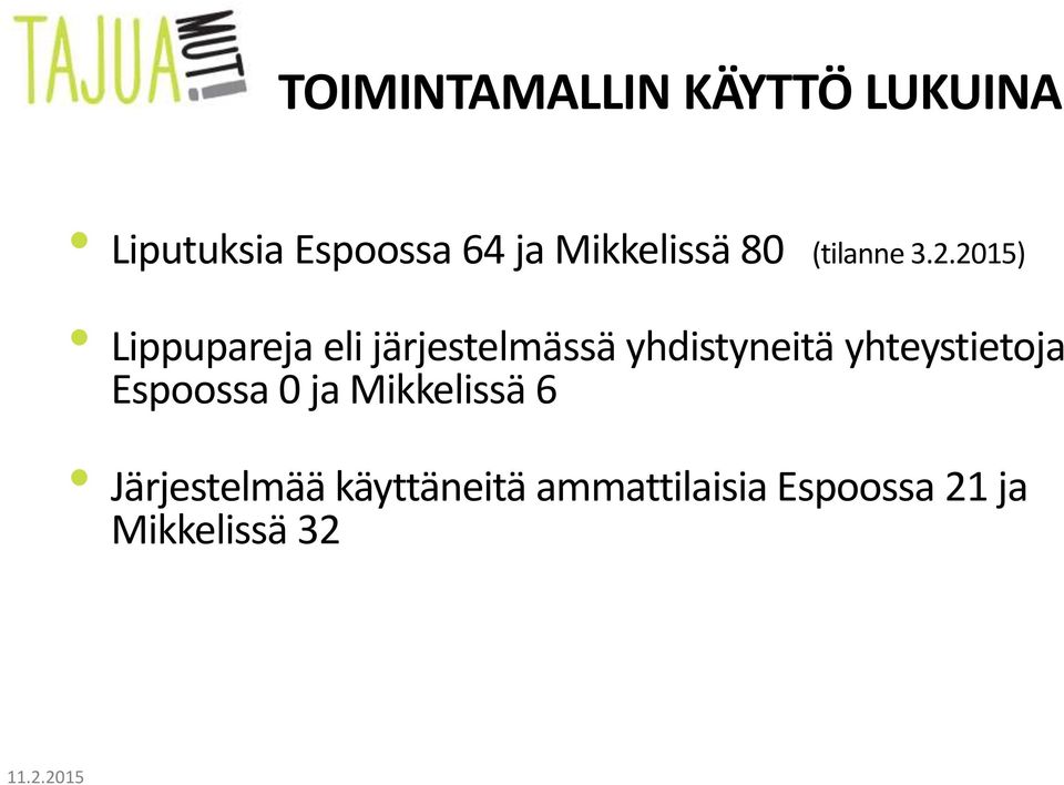 2015) Lippupareja eli järjestelmässä yhdistyneitä