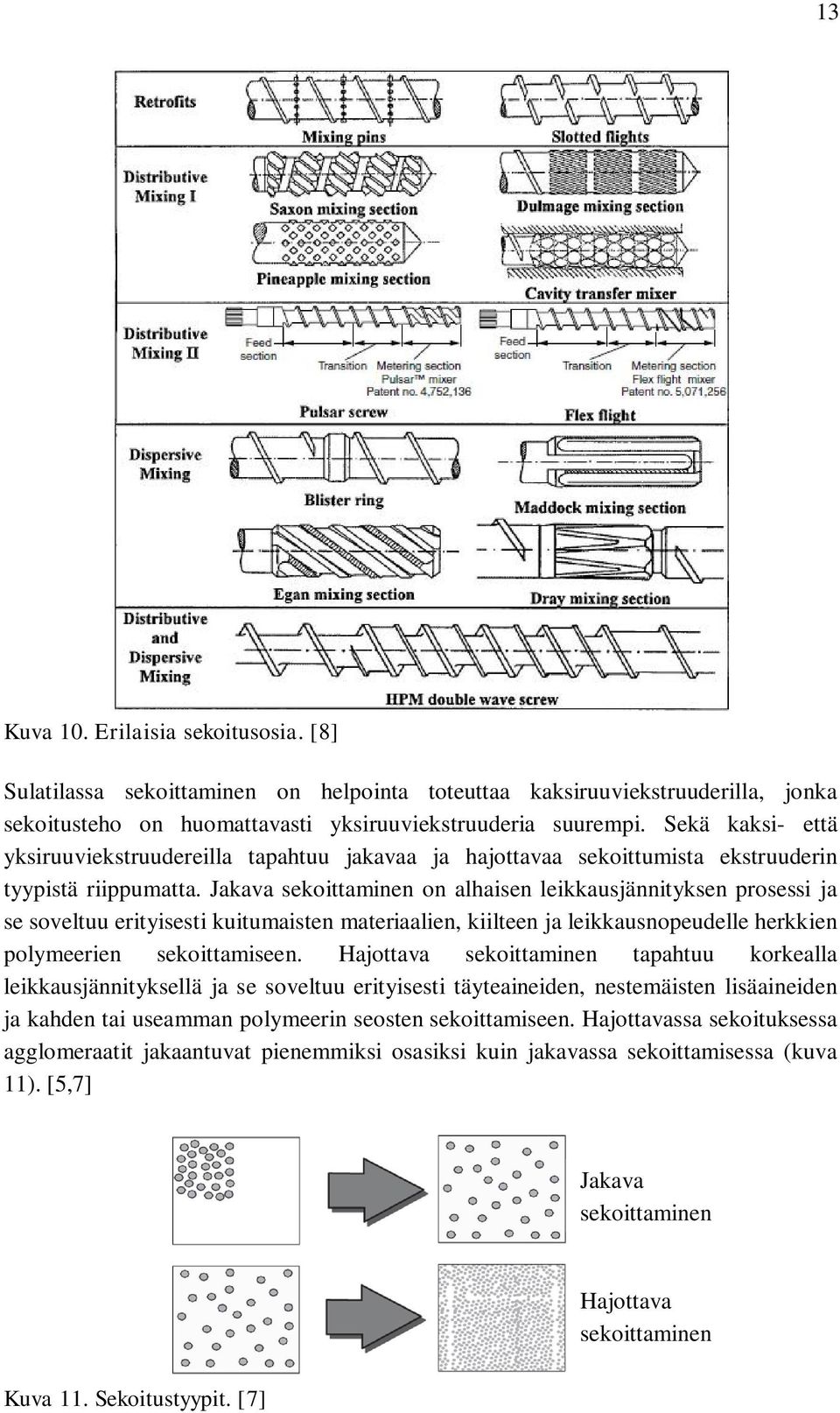 Jakava sekoittaminen on alhaisen leikkausjännityksen prosessi ja se soveltuu erityisesti kuitumaisten materiaalien, kiilteen ja leikkausnopeudelle herkkien polymeerien sekoittamiseen.